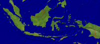 Indonesia Satellite + Borders 4000x1776